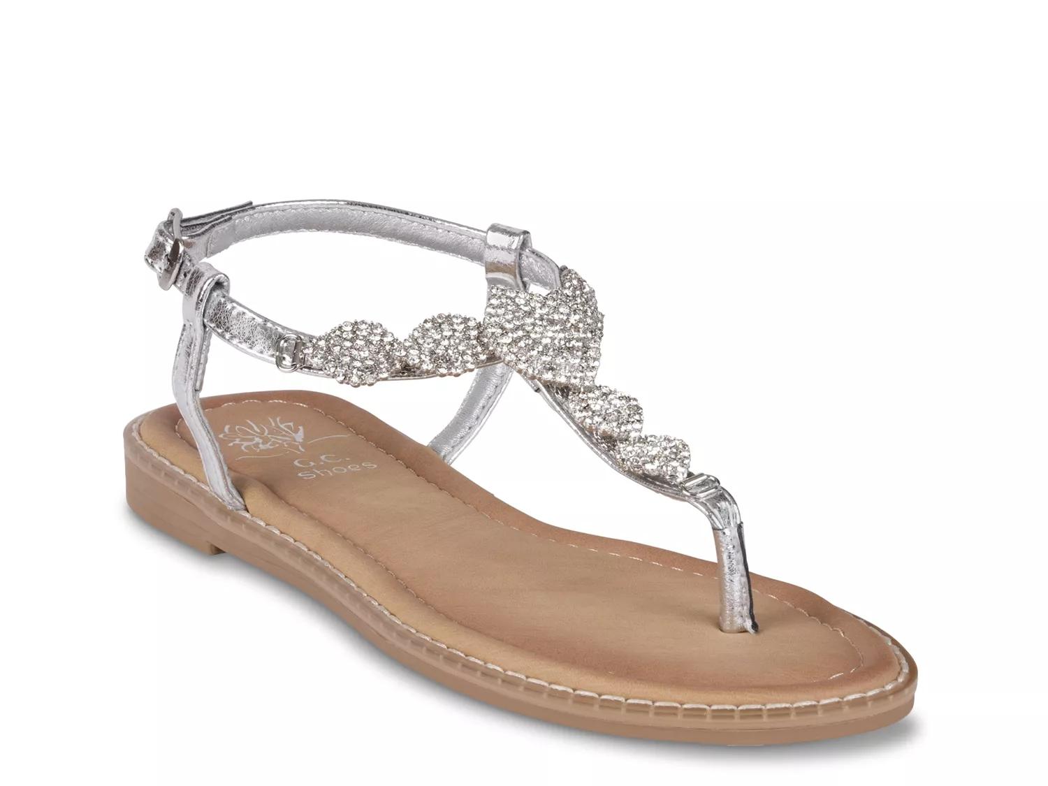 GC Shoes Cali Sandal | Women's | Silver Metallic | Size 6 | Sandals | T-Strap