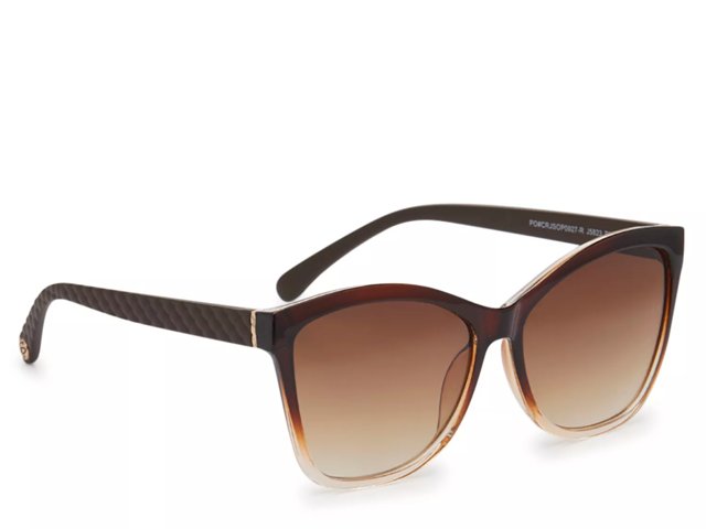 Square Cat-Eye Embossed Sunglasses