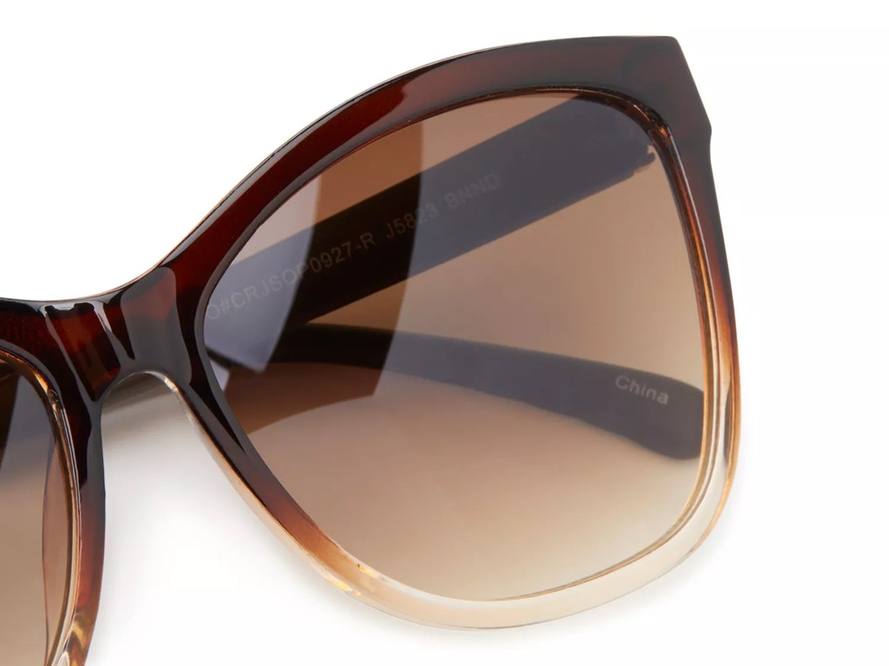 Square Cat-Eye Embossed Sunglasses