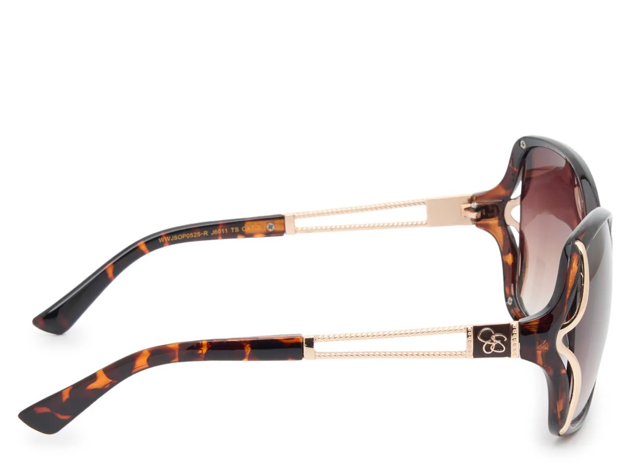 Oversized Gold-Trim Sunglasses