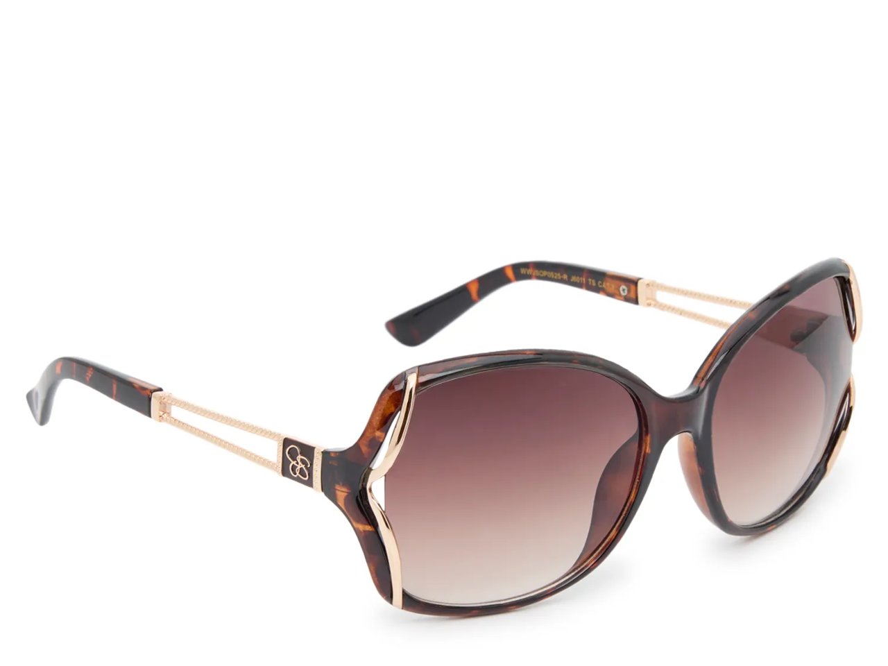 Oversized Gold-Trim Sunglasses