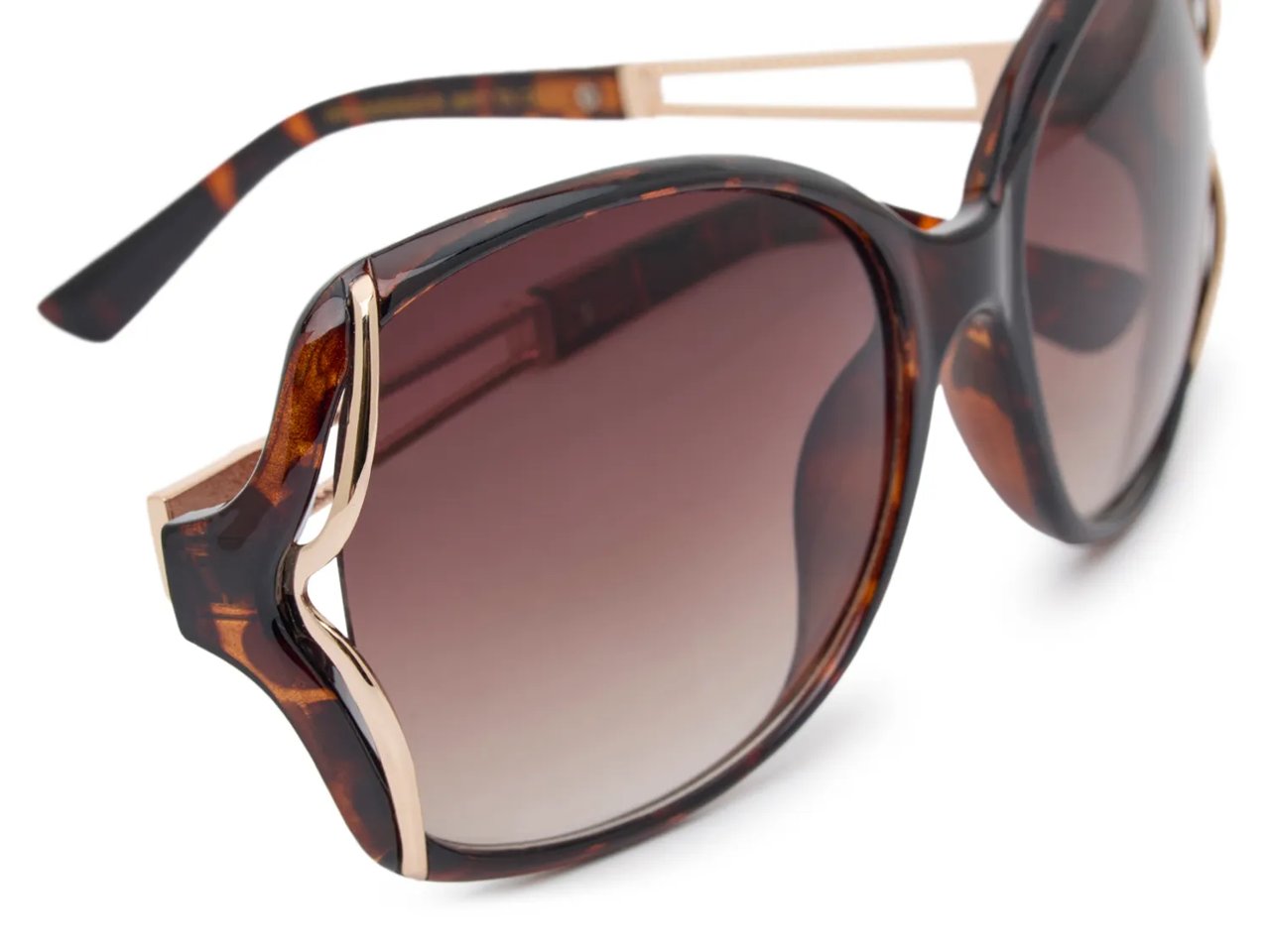 Oversized Gold-Trim Sunglasses