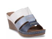 Delores Wedge Sandal White/Light Blue/Navy view