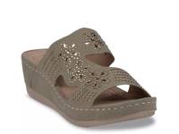 Santiago Wedge Sandal Dark Green view