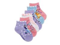Bluey Scalloped Kids' Ankle Sock - 6 Pack Multicolor view