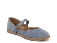 Empower Mary Jane Flat Blue Denim Fabric view