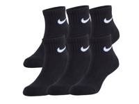 Kids' Quarter Ankle Socks - 6 Pack Black view