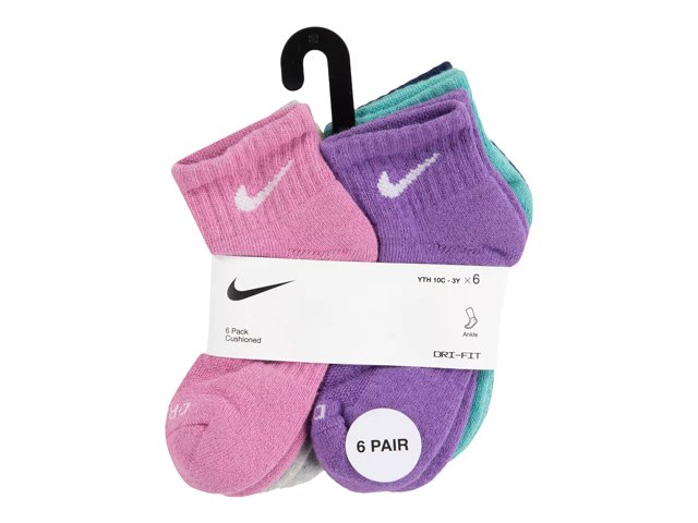 Kids' Quarter Ankle Socks - 6 Pack