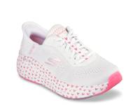 X JGoldcrown Hands Free Slip-ins Max Cushioning Elite- Heart Chaser Sneaker- Women's White/Pink view