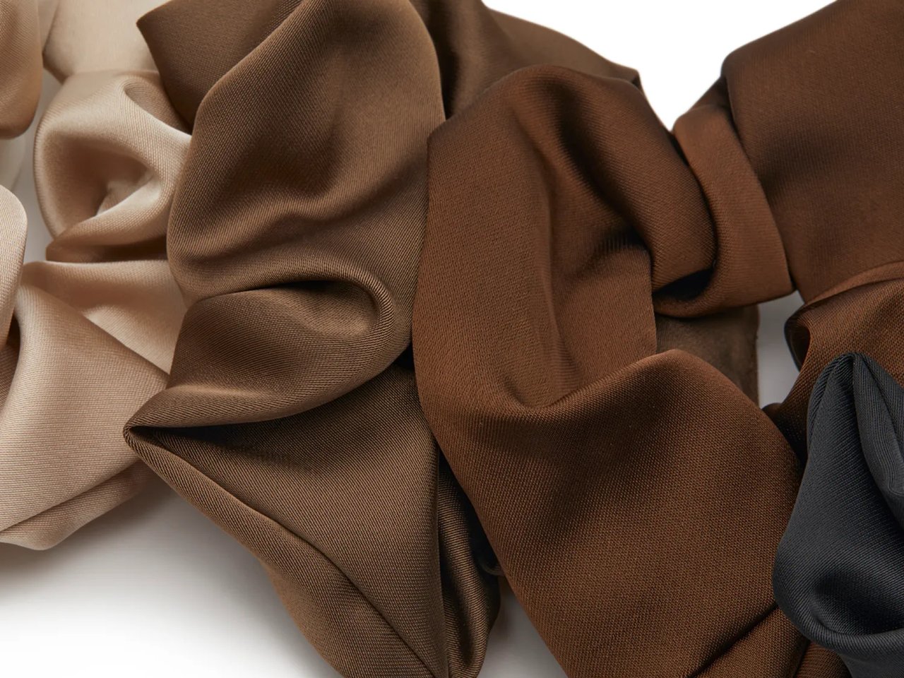 Neutral Satin Scrunchie Set - 5 Pack