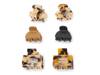 Tonal Mini Claw Hair Clips - 6 Pack Black/Beige/Tortoise view