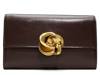 Kira Rose Leather Clutch Dark Brown view