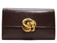 Kira Rose Leather Clutch Dark Brown view
