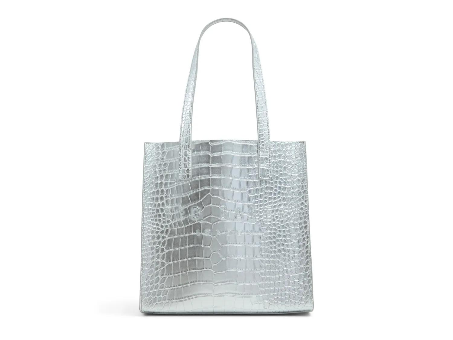 Ted Baker Seacon Tote | Women's | Silver Metallic Croc Print | Size Not Applicable | Handbags