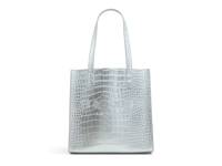 Seacon Tote Silver Metallic Croc Print view