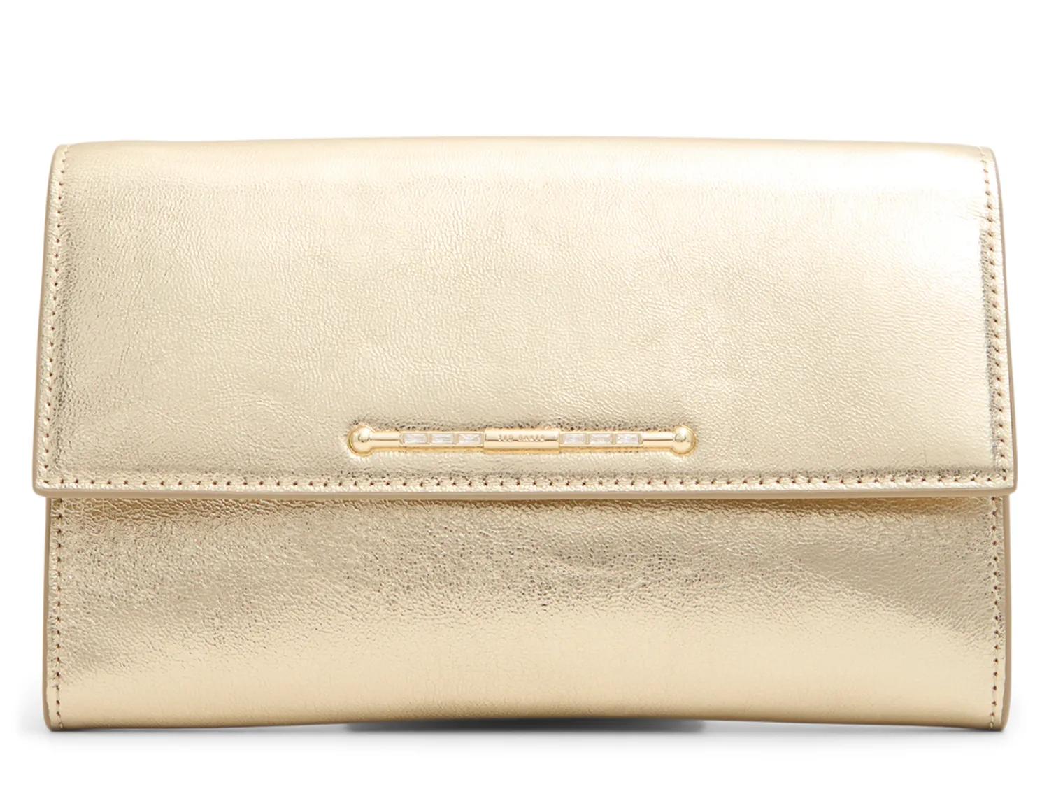 Ted Baker Kira Leather Clutch | Women's | Gold Metallic | Size Not Applicable | Handbags | Clutch