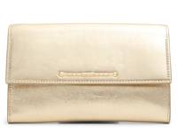 Kira Leather Clutch Gold Metallic view