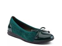 Ashlin Ballet Flat Forest Green view