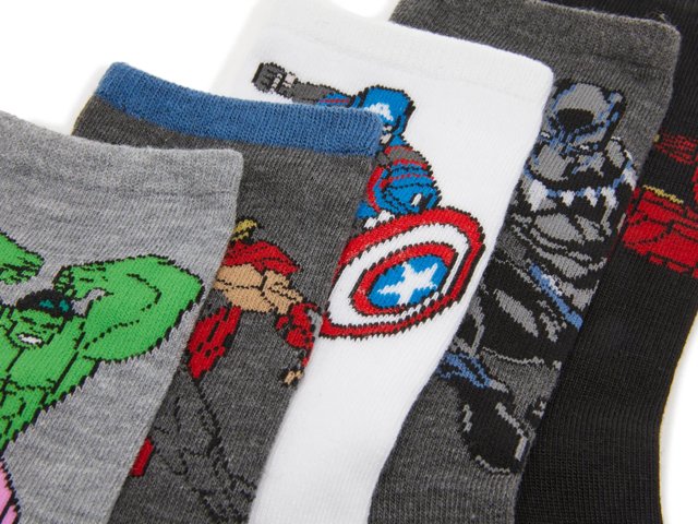 Marvel Kids' Crew Socks - 5 Pack