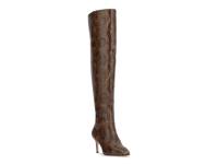 Verity Over-The-Knee Boot Dark Brown/Tan Snake Print view