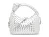 Woven Knotted Hobo Bag Silver Metallic view