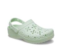 Floral Cut Out Clog - Women's Light Green view
