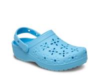 Floral Cut Out Clog - Women's Tinted Glass Blue view