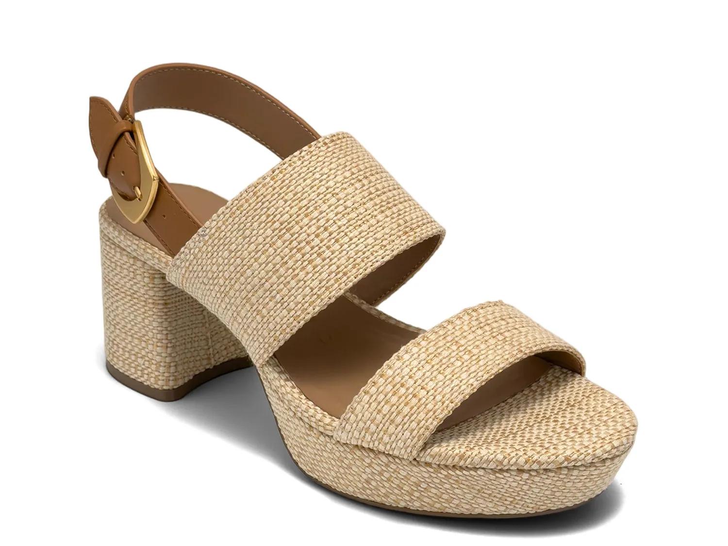 Aerosoles Camilia Platform Sandal | Women's | Natural Raffia | Size 8.5 | Sandals