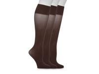 Soft Opaque Women's Knee Socks - 3 Pack Dark Brown view