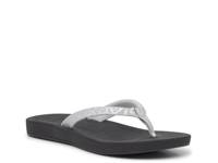 Cosmic Shore Flip Flop Silver Metallic Leopard Print view