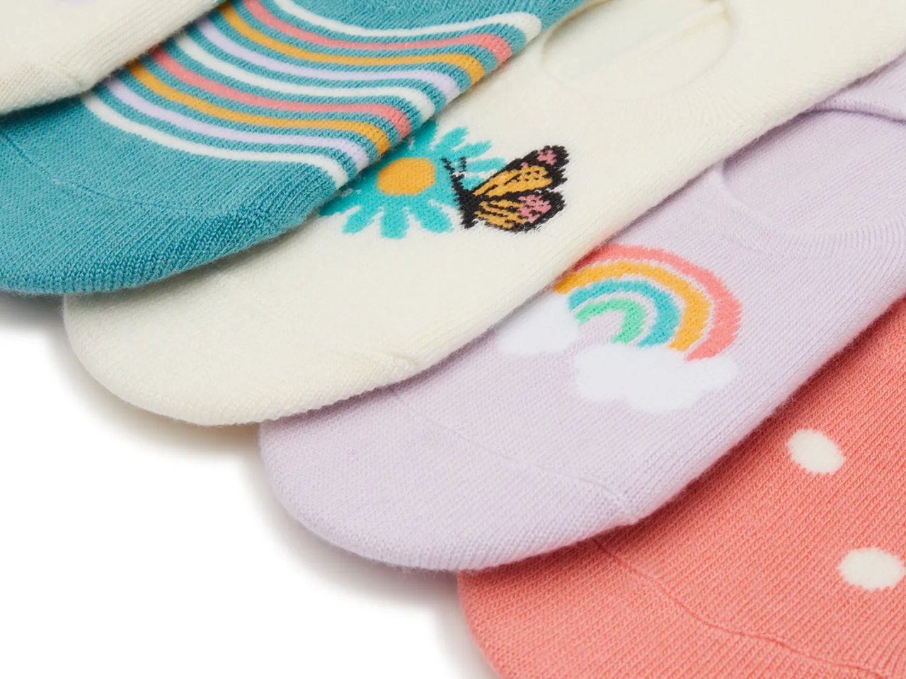 Fashion Liner Kids' No Show Socks - 5 Pack