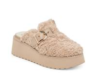 Lelani Plush Wedge Mule Beige Faux Fur view
