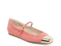 Reyes Toe Cap Ballet Flat Coral Suede view
