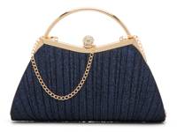 Glitter Pleated Satchel Navy view