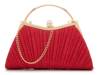Glitter Pleated Satchel Dark Red view