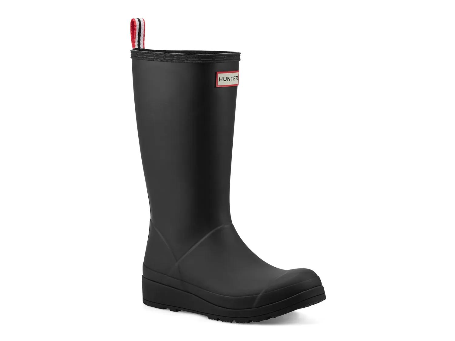 HUNTER Play Tall Rain Boot | Women's | Black | Size 7 | Boots | Wedge