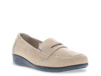 Yetta Wedge Loafer Beige Water-Resistant Suede view