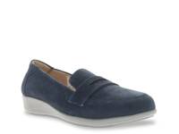 Yetta Wedge Loafer Navy Water-Resistant Suede view