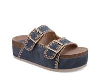 Bowie Wedge Sandal Denim Blue view