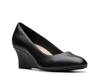 Olivette Pearl Wedge Pump Black Leather view