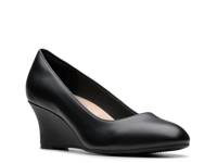 Olivette Pearl Wedge Pump Black Leather view