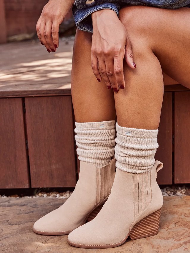 TOMS Women Toms Noa Suede Wedge Bootie NWT main image 1