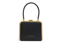 Khloe Leather Clutch Black view