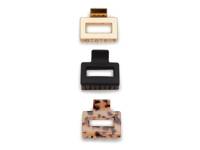 Square Claw Hair Clip Set - 3 Pack Multicolor view