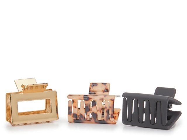 Square Claw Hair Clip Set - 3 Pack