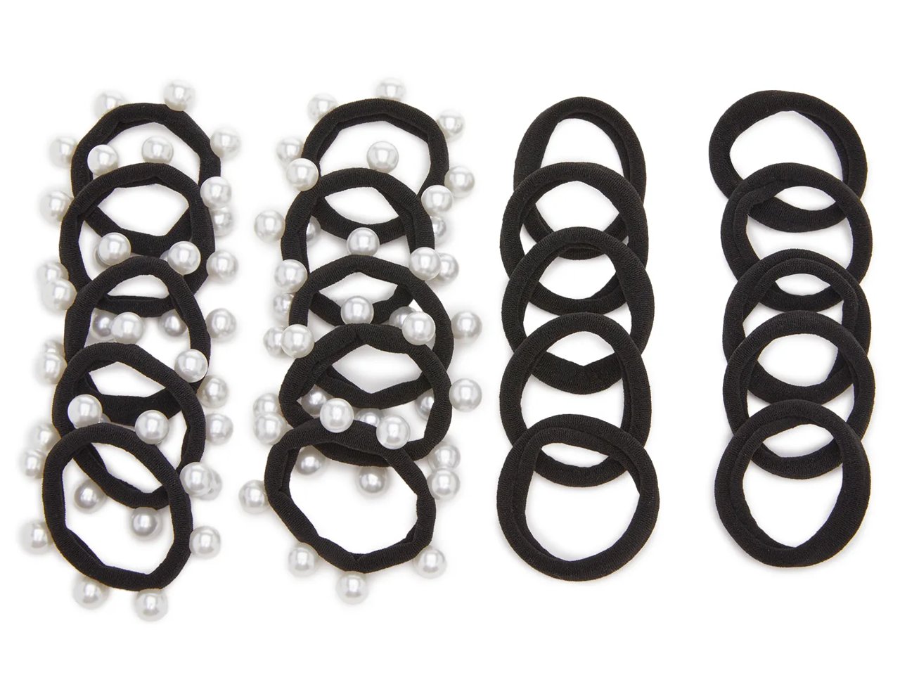 Faux Pearl Hair Tie Set - 20 Pack