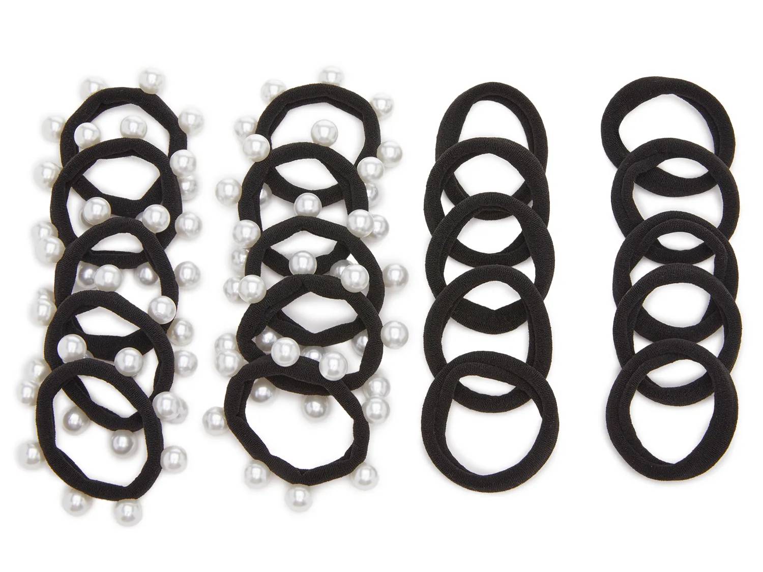 Faux Pearl Hair Tie Set - 20 Pack