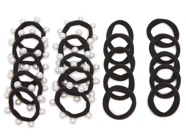 Faux Pearl Hair Tie Set - 20 Pack