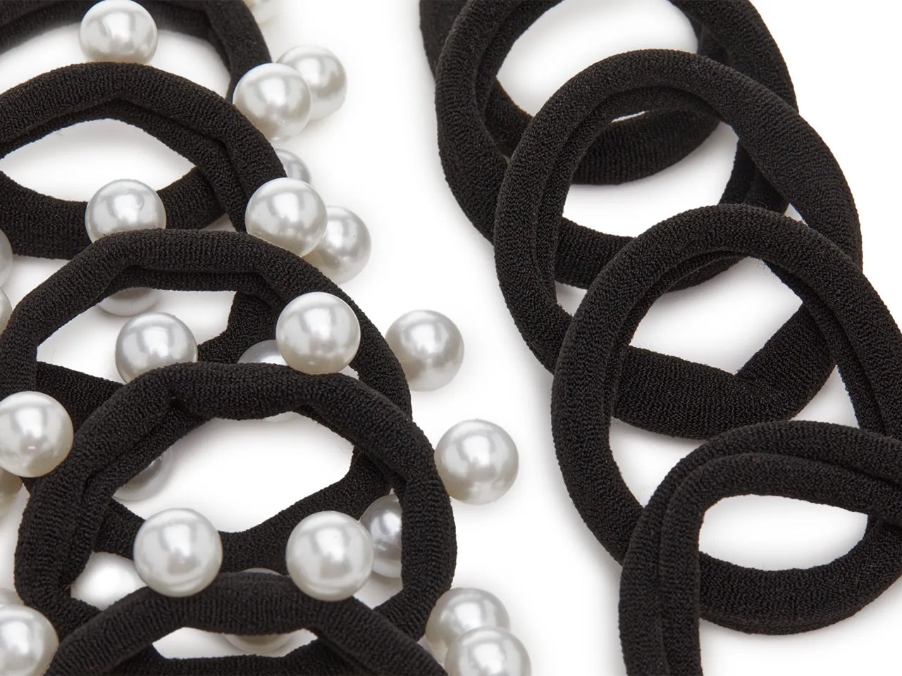 Faux Pearl Hair Tie Set - 20 Pack