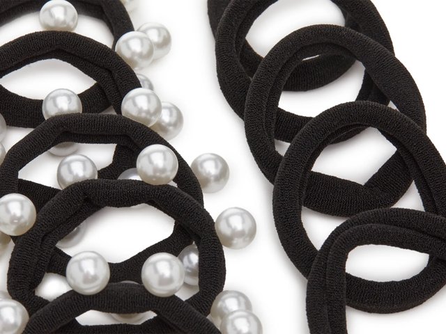 Faux Pearl Hair Tie Set - 20 Pack